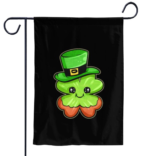 Shamrock Wearing Red Beard and Green Hat For Garden Flags