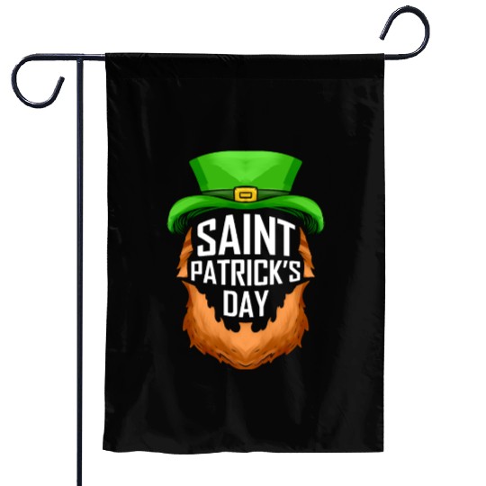 Red Beard And Green Hat Logo For St. Patricks Day Garden Flags