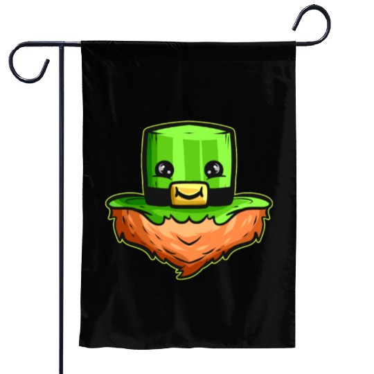 Kawaii Hat With Face And Red Beard For St. Garden Flags