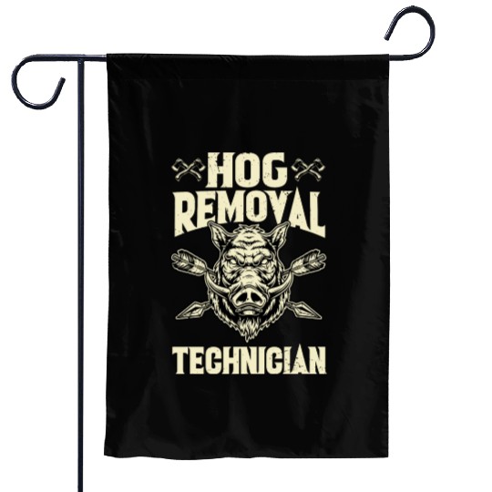 Hog Removal Technician Boar Hunting Garden Flags