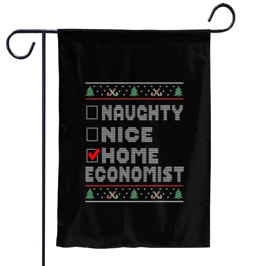 Naughty Nice Home Economist, Matching Christmas Garden Flags