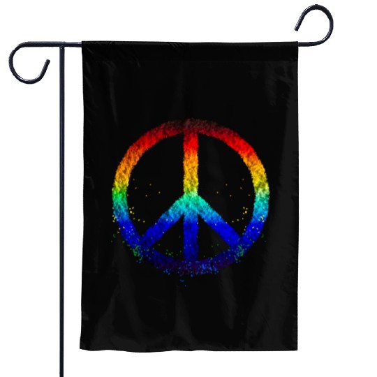 Rainbow Peace Sign LGBT Gay Pride Garden Flags
