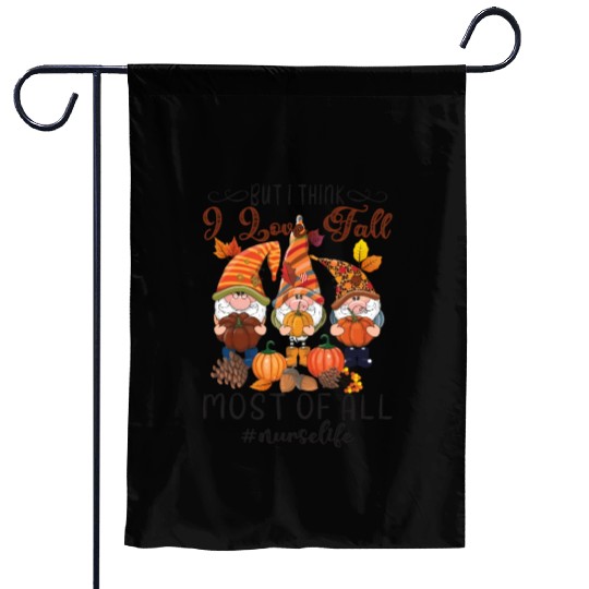 Gnomes I Love Fall Thanksgiving Garden Flags