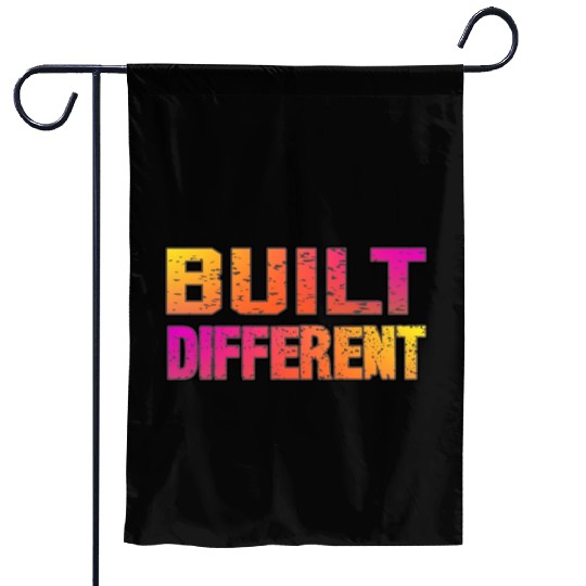 Built Different On Another Level Funny Gaming Garden Flags