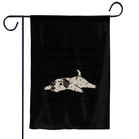 Anatomy Of A Irish Wolfhound Garden Flags