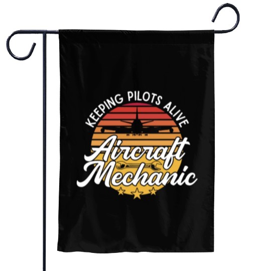 Aircraft Mechanic Keeping Pilots Alive Retro Fix Garden Flags