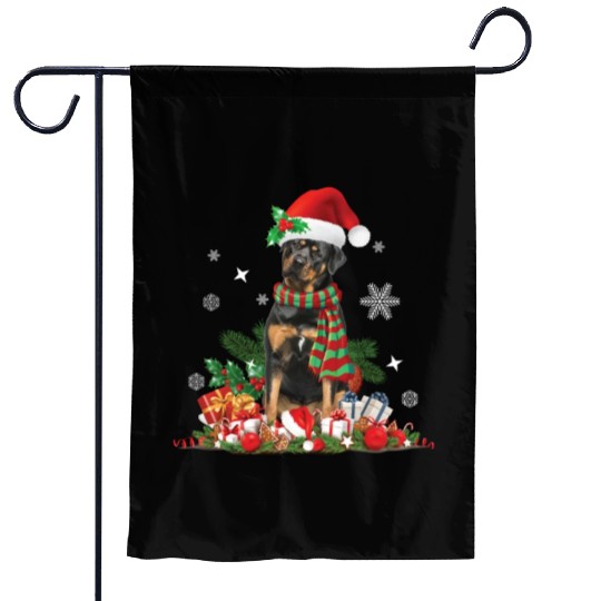 Christmas Rottweiler dog Holiday Rottie Garden Flags