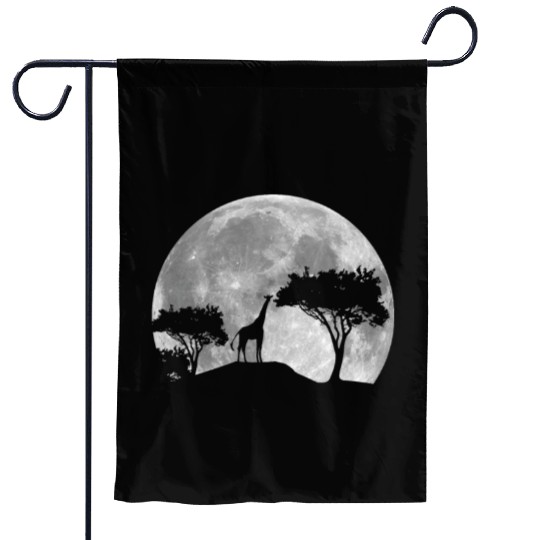 Giraffe Savanna By Night Garden Flags