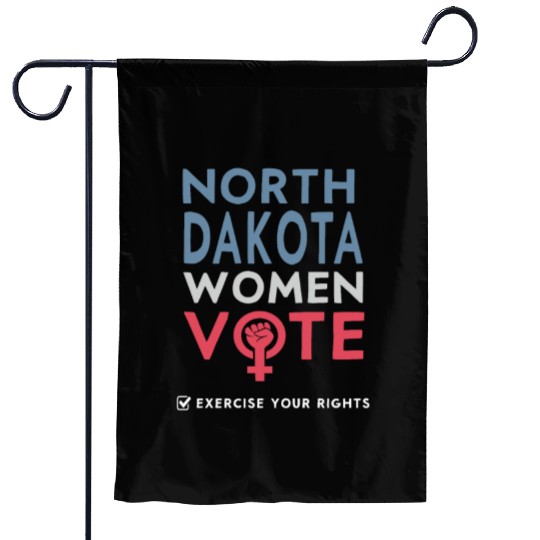 North Dakota Women Vote Voter 2022 Election Garden Flags