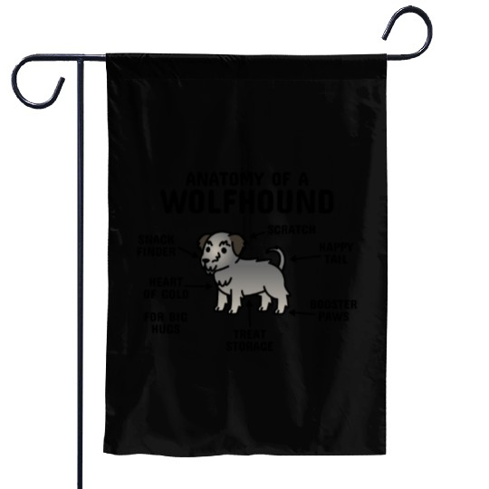 Anatomy Of A Irish Wolfhound Garden Flags