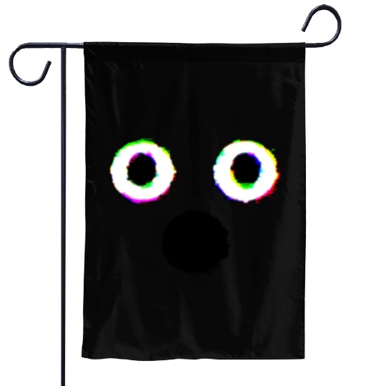 Glitch Ghost Face Garden Flags