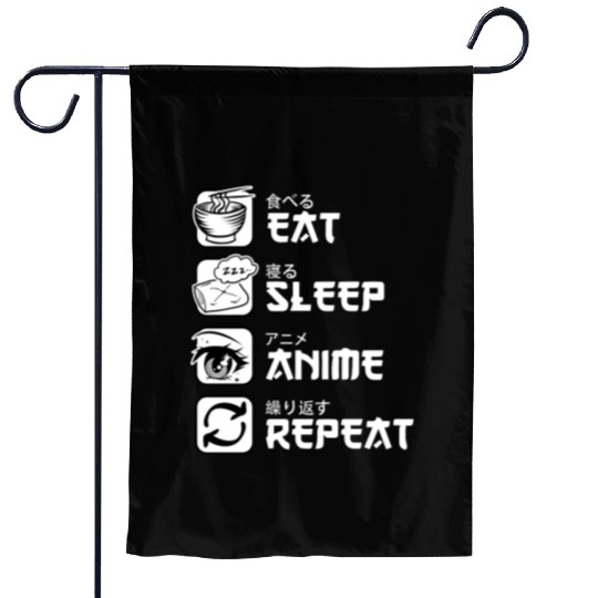 Eat Sleep Anime Repeat Japan Manga Garden Flags