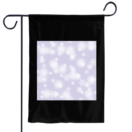 Lavender Snowflakes Pattern Garden Flags