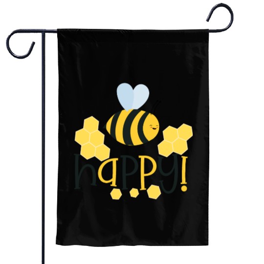 Bee Happy Honey bees Garden Flags