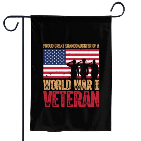 Proud Veteran Granddaughter Garden Flags