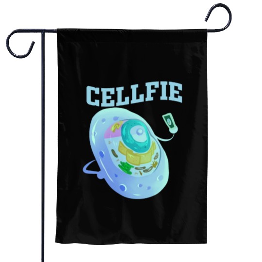 Funny Cellfie Cell Biology Teacher Selfie Dad Garden Flags