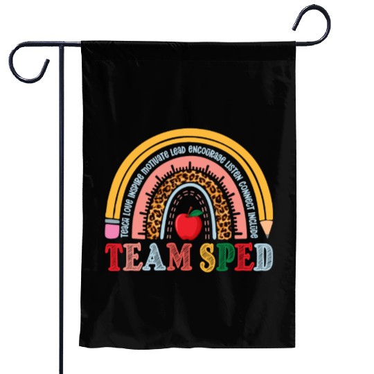 Team SPED Teacher Rainbow Garden Flags