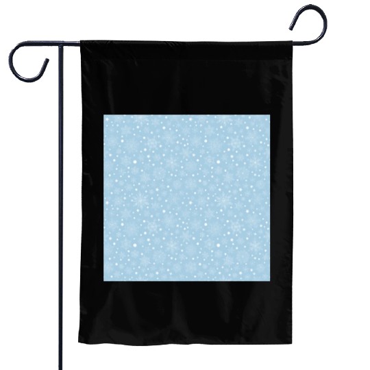 Light Blue Snowflakes Pattern Garden Flags