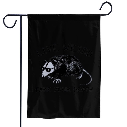 Live Weird Possum Garden Flags