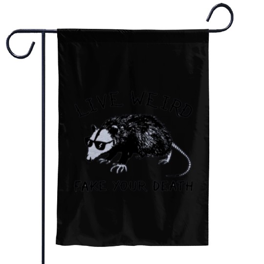 Live Weird Possum Garden Flags