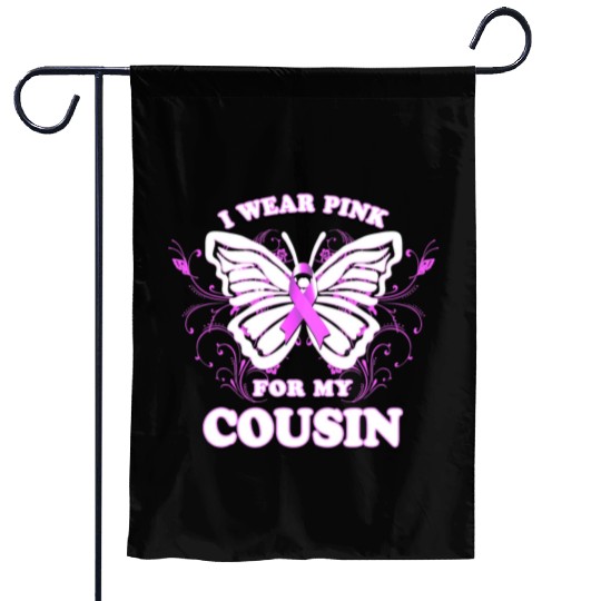 Breast Cancer Awareness Wear Pink Ribbon Cousin Garden Flags