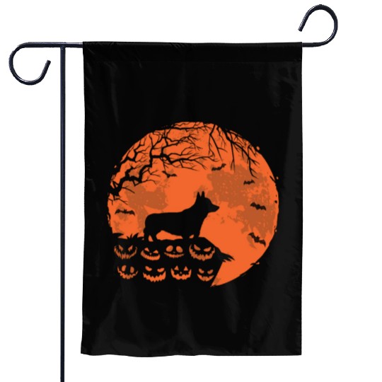 Corgi And Moon Halloween Funny Dog Lover Gift Garden Flags