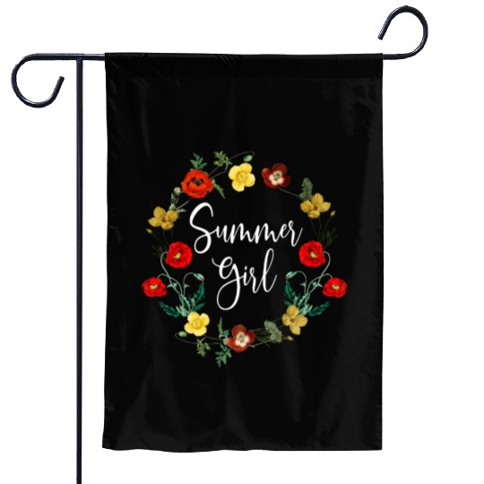 Summer Girl Poppy Flowers Leo Born In August Birth Garden Flags