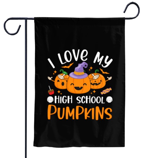 I Love My High School Pumpkins Halloween Teachers Garden Flags