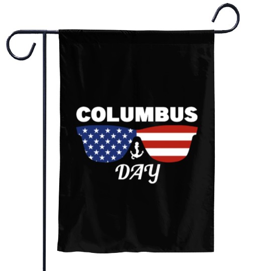 Columbus Day Glasses America Garden Flags