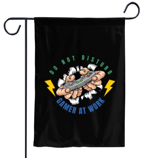 Do Not Disturb Gamer At Work-Gaming Lover Garden Flags