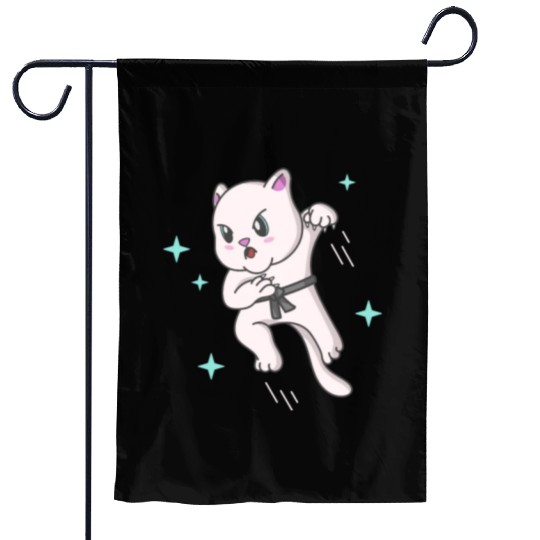 Kawaii Cat Ninja Kitten Fighter Karate Garden Flags