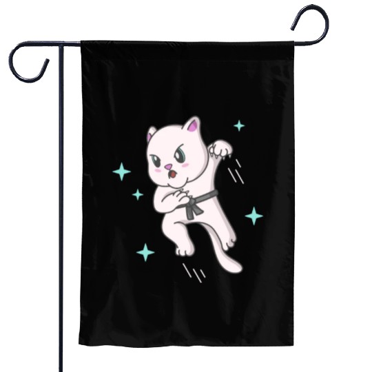 Kawaii Cat Ninja Kitten Fighter Karate Garden Flags