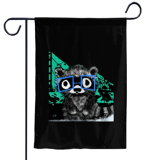Raccoon #3 Mary Jane Bookworm Garden Flags