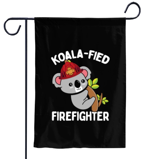 Koalafied Night Shift Firefighter Fire Hose Mask Garden Flags
