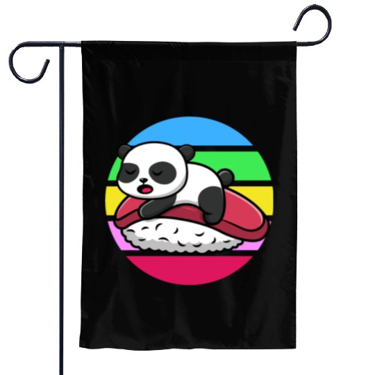 Panda Sleeps On Sushi Garden Flags