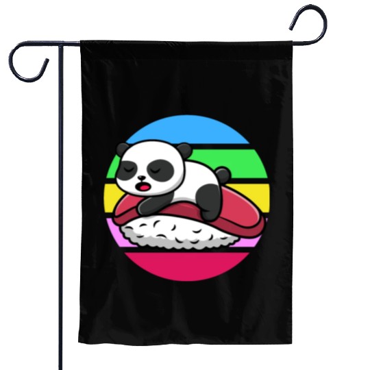 Panda Sleeps On Sushi Garden Flags