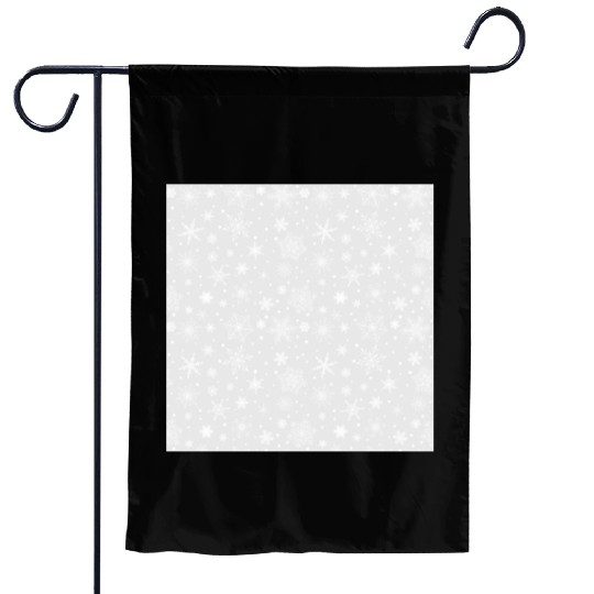 Snowflakes Pattern Grey White Garden Flags