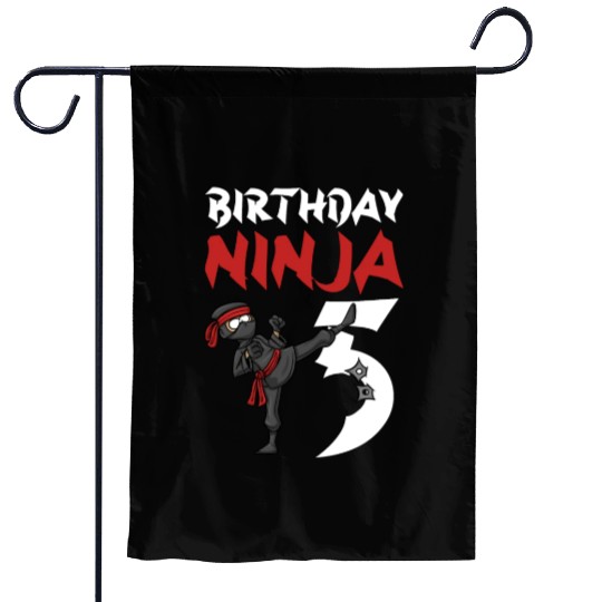 Birthday Party 5 Years Old Japanese Ninja Birthday Garden Flags