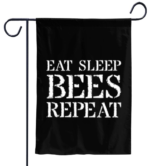 Beekeeper Garden Flags Gift For Beekeeping Eat Sleep