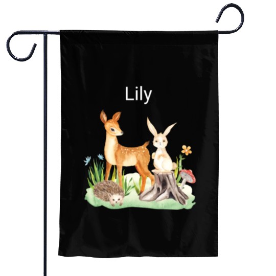 Animal deer rabbit hedgehog Lily Garden Flags