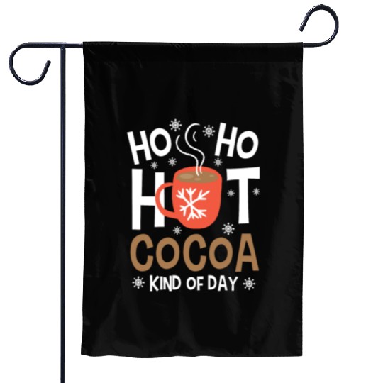Christmas Funny Ho Ho Hot Cocoa Xmas Holiday Gift Garden Flags