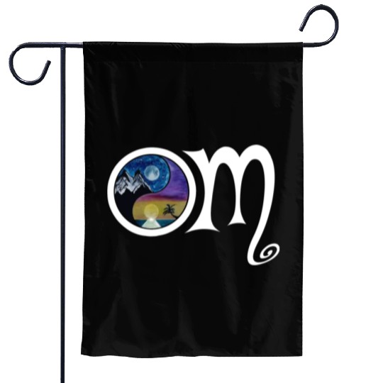 OM Ying Yang Garden Flags