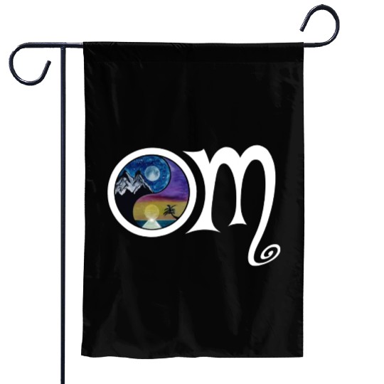 OM Ying Yang Garden Flags