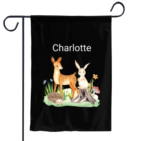 Animal deer rabbit hedgehog Charlotte Garden Flags