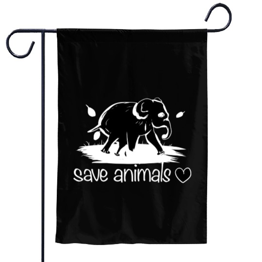 save animals animal elephant nature protection Garden Flags