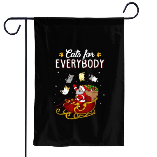 Santa Cats For Everybody Ugly Christmas Cat Lover Garden Flags