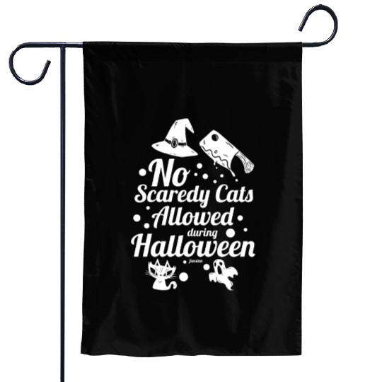 Cat ghost witch halloween party Garden Flags