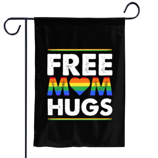 Free Mom Hugs Rainbow Parade Pride Month LGBTQ Garden Flags