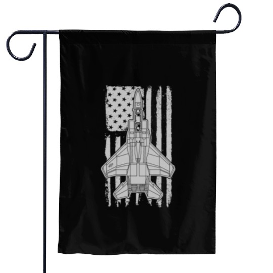 F-15 Eagle Fighter Jet Airplane American Flag F15 Garden Flags