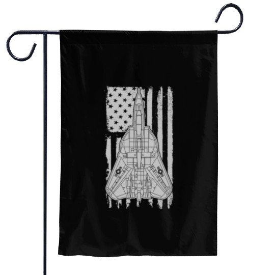 F-14 Tomcat Fighter Jet Airplane American Flag F14 Garden Flags